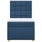 vidaXL Sommier à lattes de lit avec matelas Bleu 80x200 cm Tissu
