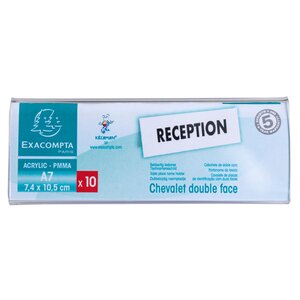 Lot De 10 Chevalets Double Face Horizontal A7 - Cristal - Exacompta