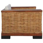 vidaXL Ensemble de canapés 2 Pièces avec coussins Marron Rotin naturel