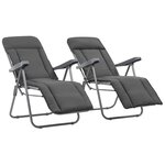 vidaXL Chaises pliables de jardin avec coussins 2 Pièces Gris