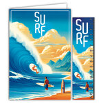 Carte SURF avec Enveloppe 12x17 5cm Pour sportif sportive Surfeur Surfeuse Vague Teahupo'o Tahiti - Collection Passion Sports des Jeux Olympiques - Fabriqué en France
