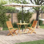 Ensemble de bistro pliant 3 pièces en bois d'acacia massif