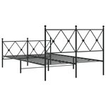 vidaXL Cadre de lit métal avec tête de lit/pied de lit noir 120x200 cm