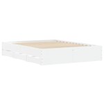 vidaXL Cadre de lit avec tiroirs blanc 150x200 cm bois d'ingénierie
