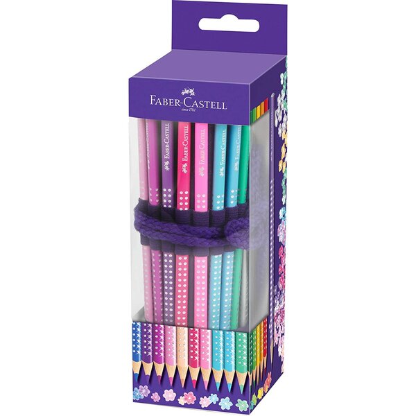 Etui de 20 crayons de couleur triangulaire grip sparkle faber-castell