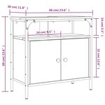 vidaXL Armoire lavabo de salle de bain sonoma gris 60x30x60 cm