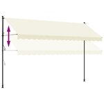 vidaXL Auvent rétractable crème 400x150 m tissu et acier
