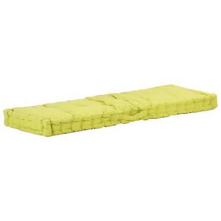 vidaXL Coussin de plancher de palette Coton 120x40x7 cm Vert