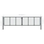 vidaXL Portail en maille de jardin Acier galvanisé 400 x 125 cm Gris