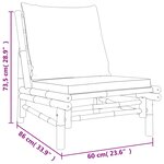 vidaXL Salon de jardin 4 Pièces avec coussins blanc crème bambou