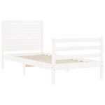 vidaXL Cadre de lit avec tête de lit blanc 90x200 cm bois massif