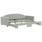 vidaXL Lit de jour avec lit gigogne gris clair 90x190 cm velours
