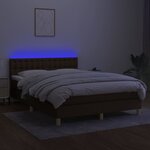 vidaXL Sommier à lattes de lit matelas et LED Marron foncé 140x190 cm