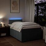 vidaXL Sommier à lattes de lit avec matelas Gris foncé 120x200cm Tissu