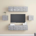 vidaXL Ensemble de meubles TV 6 Pièces Gris béton Bois d'ingénierie