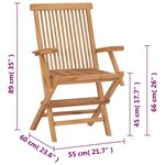 vidaXL Chaises pliables de jardin lot de 2 Bois de teck solide
