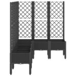 vidaXL Jardinière avec treillis noir 160x120x142 cm PP