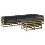 vidaXL Salon de jardin 8 Pièces avec coussins bois de pin imprégné