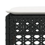 vidaXL Tabouret de jardin et coussin noir 63 5x56x32 cm résine tressée