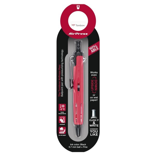 Stylo bille tout terrain airpress pen rouge x 5 tombow
