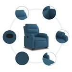 vidaXL Fauteuil inclinable bleu velours