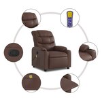 vidaXL Fauteuil de massage inclinable Marron Similicuir