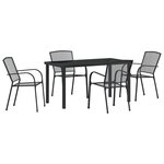 vidaXL Set de repas de jardin 5 pièces Anthracite Acier