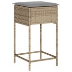 vidaXL Tabourets de bar jardin avec coussins lot de 2 beige poly rotin