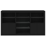 vidaXL Buffet avec lumières LED noir 181 5x37x100 cm