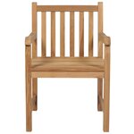 vidaXL Chaises de jardin lot de 8 et coussins blanc crème Teck solide