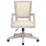 Chaise fauteuil siège de bureau informatique étude pivotante lin beige 02_0024050