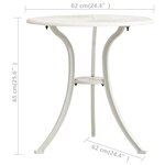 vidaXL Table de jardin Blanc 62x62x65 cm Aluminium coulé