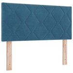 vidaXL Lit à Sommier avec Matelas & LED Bleu Foncé 90x200 cm Velours