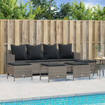 vidaXL Salon de jardin 5 Pièces avec coussins gris résine tressée