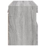 vidaXL Meuble TV mural avec lumières LED sonoma gris 60x30x40 cm