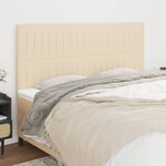vidaXL Têtes de lit 4 Pièces Crème 90x5x78/88 cm Tissu
