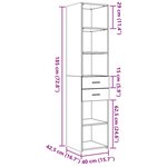 vidaXL Buffet haut noir 40x42 5x185 cm bois d'ingénierie