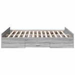 vidaXL Cadre de lit à tiroirs sonoma gris 150x200 cm bois d'ingénierie