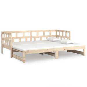 vidaXL Lit coulissant bois massif de pin 2x(90x200) cm