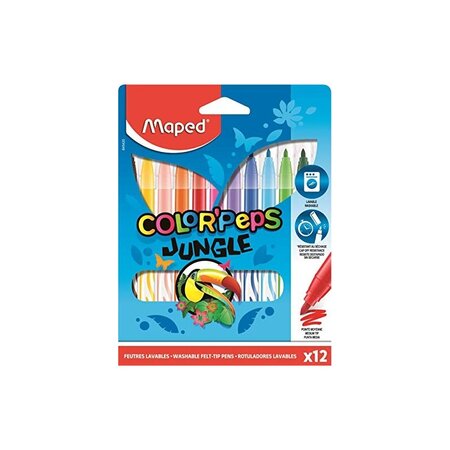 Maped feutres COLOR'PEPS Jungle, étui en carton de 12