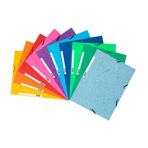 Chemise 3 Rabats À Élastiques Carte Lustrée 400g/m2 - A4 - Couleurs Assorties - X 50 - Exacompta