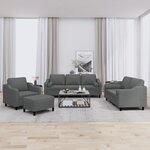 vidaXL Ensemble de canapés 4 Pièces coussins gris foncé tissu