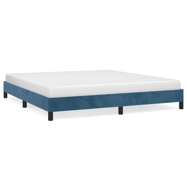 vidaXL Cadre de lit Bleu foncé 160x200 cm Velours
