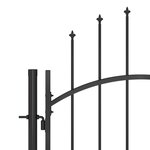 vidaXL Portail de clôture de jardin avec dessus en lance 5x1 75 m Noir