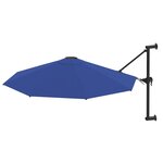 vidaXL Parasol mural avec mât métallique 300 cm Bleu