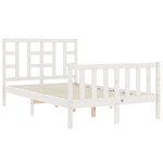 vidaXL Cadre de lit avec tête de lit blanc 120x200 cm bois massif