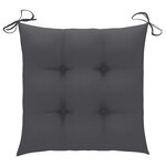 vidaXL Chaises de jardin avec coussins anthracite lot de 6 Bois teck