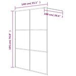 vidaXL Paroi de douche Blanc 140x195 cm Verre ESG transparent