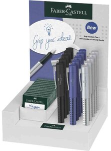 15 Stylo plume GRIP 2011 dans un présentoir couleurs assorties FABER-CASTELL