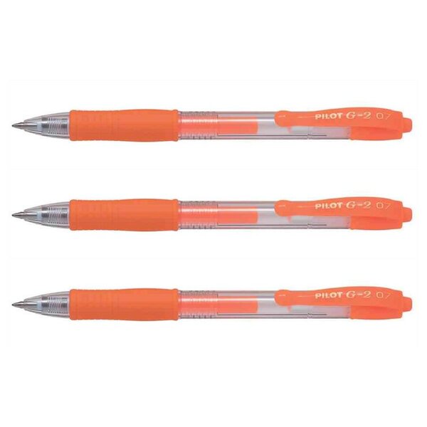 Stylo à encre gel G2 07 Néon  orange néon x 3 PILOT